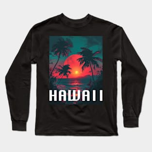 Hawaii Sunset Design Long Sleeve T-Shirt